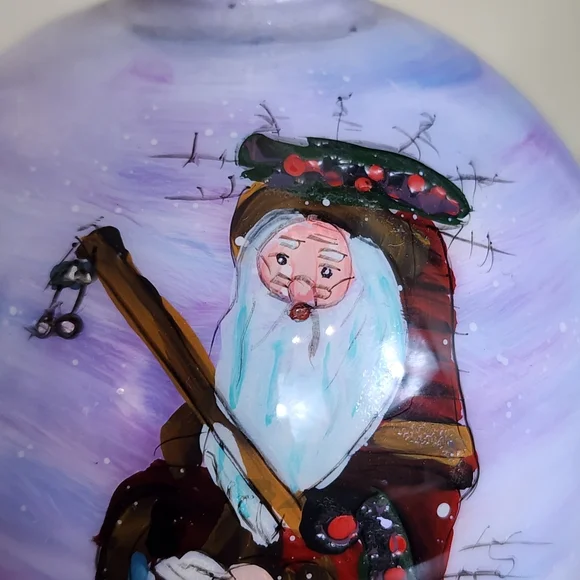 ALDERBROOK Hand Painted Old World Santa Christmas Ball Ornament - Picture 3 of 11